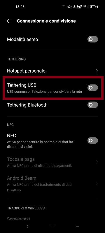 Sul mio device OPPO Android 11