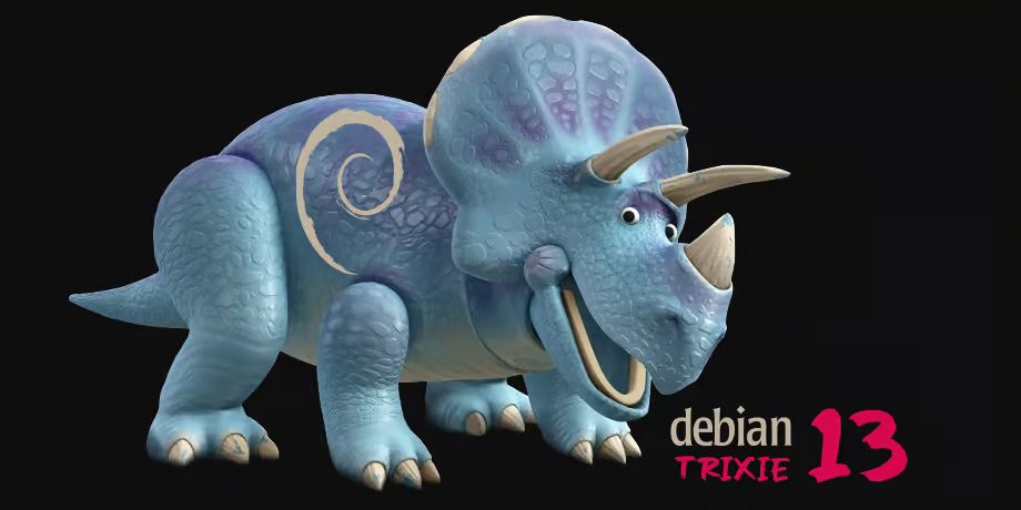 La mascotte di Debian 13 debian13