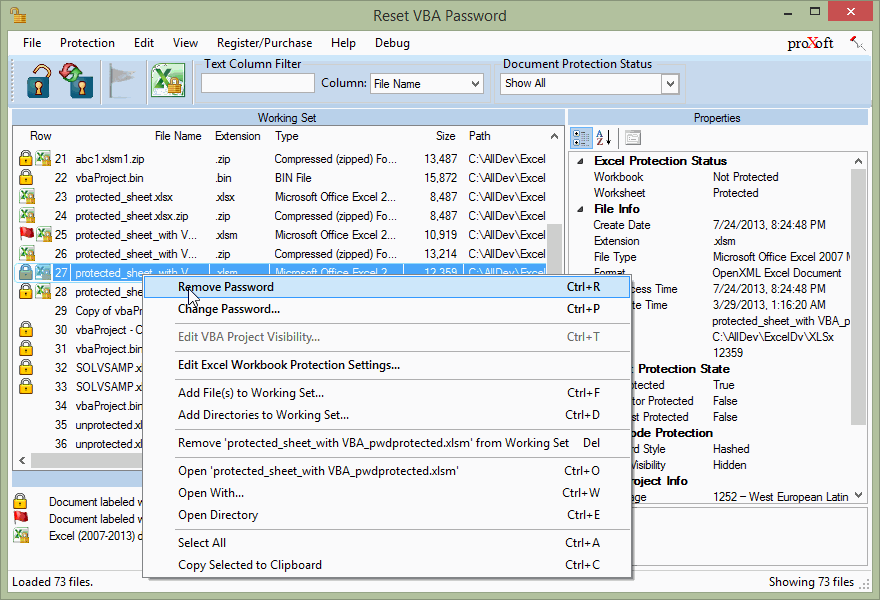 Excel rimuovere la password vba nei file xls e xlsm
