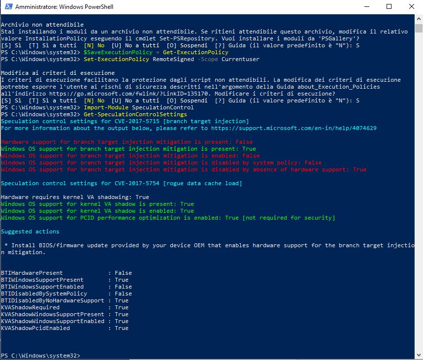 Come verificare se il nostro PC è vulnerabile a Spectre e Meltdown